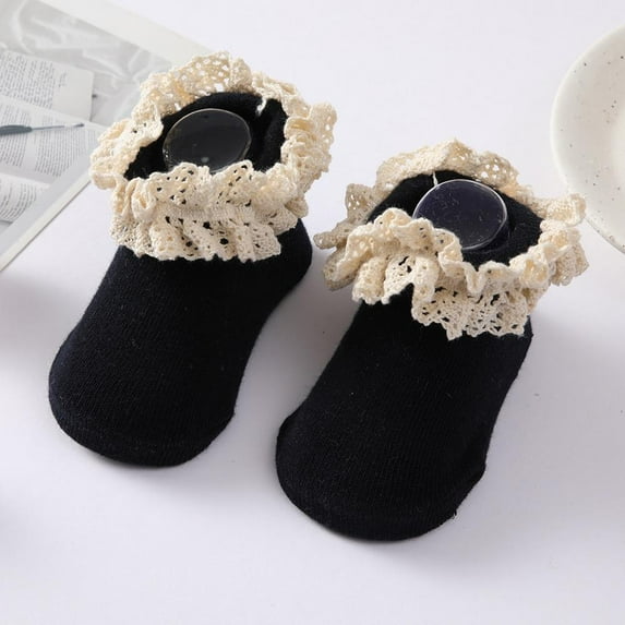 Dragonus Baby Kids Girl Princess Ruffles Lace Cotton Socks Short Ankle Floor Socks Breathable