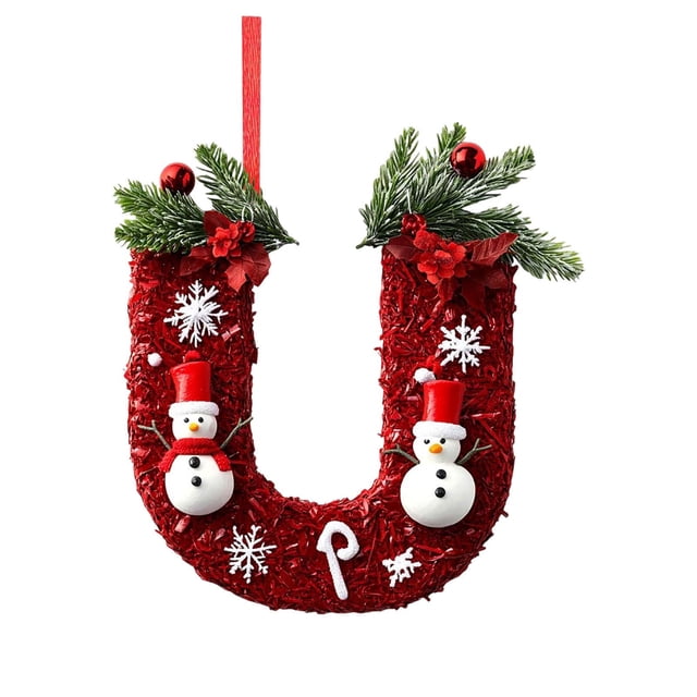 Decoraciones Del Árbol de Navidad Decoración Del Árbol de Navidad de 26 Letras Colgante Ornamentos Del Árbol de Navidad Ornamentos de Navidad Personalizados Decoración de Navidad Decoración Colgante D