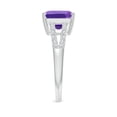 thumbnail image 3 of ANGARA Natural 2.8 Ct. Amethyst with Diamond Classic Ring in 14K White Gold for Women (Ring Size: 9.5), 3 of 9