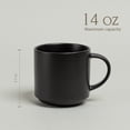 thumbnail image 4 of over&back Stackable Stoneware Coffee Mugs - 4-Piece Mug Set - Enjoy the Perfect Cup of Coffee, Tea, Latte, and More - Semi-Matte Black- 14oz, 4 of 8