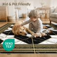 thumbnail image 4 of ODIKA 9'x12' Washable Area Rug Non-Slip, Chair-Friendly Rugblack Contemporary Block Layout Detail Contrast Smalltan Rugsgold for Dining Room, Basement, Large Office, 4 of 7