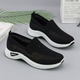 thumbnail image 4 of Domzle Women's Woven Orthopedic Breathable Soft Shoes Arch Support, Foam Shoes Walking Sports Shoes Black 40, 4 of 6