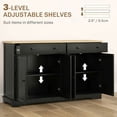 thumbnail image 4 of Spaco Modern Sideboard with Storage Drawers and Adjustable Shelves, Buffet Cabinet for Indoor as Kitchen, Bar, Dining Room, Black, 4 of 7