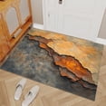 Abstract Crack Texture Area Rugs, Rust Red Dark Gray Carpet, Washable ...