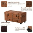 thumbnail image 5 of COZAYH Vintage Trunk Large Storage, Chest Cabinet with Latch Closure and Buckle for Bedroom Closet Home Organizer Decorative, Orange, 5 of 5