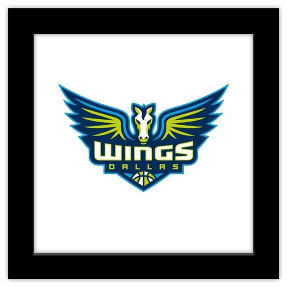 Gallery Pops WNBA Dallas Wings - Global Logo Wall Art, Black Framed Version, 12" x 12"