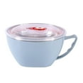 thumbnail image 1 of Milisten Stainless Steel Noodle Bowl with Handle and Lid Soup Bowls Food Insulation Container (Blue, Random Lid Color), 1 of 5