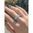 thumbnail image 3 of SilverCloseOut White Gold Over Sterling Silver Wide Cz Baguette Eternity Ring, 3 of 11