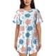 thumbnail image 1 of Balery Sea Turtle Conjunto de Pijama para Mujer con Estampado, Dos Piezas de Manga Corta y Shorts, Ropa de Dormir Suave con Cuello Redondo y Bolsillos-Large, 1 of 6