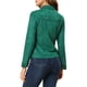 thumbnail image 3 of Chaqueta de ante sintético con solapa y bolsillos de solapa para mujer INSPIRE CHIC, botón a presión, XS, verde, 3 of 7