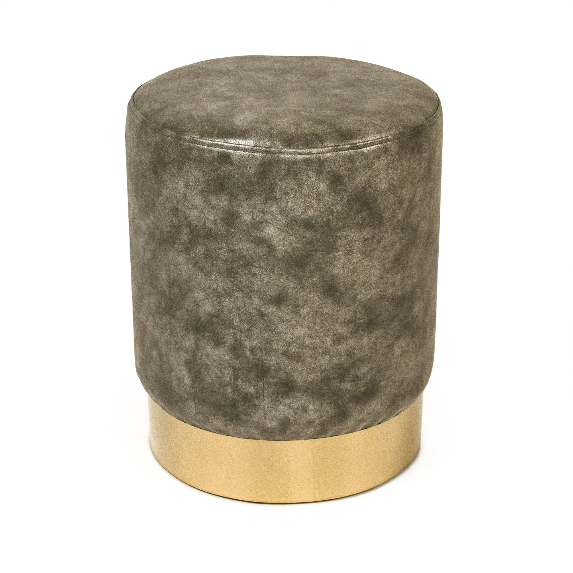 Grey Faux Leather Stool