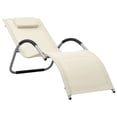 thumbnail image 1 of vidaXL Chaise Longue en Textilène Crème et Gris, 1 of 5