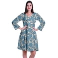 thumbnail image 1 of Moomaya Robe Courte Évasée Imprimée de Designer, Manches Longues, Tunique en Velours, Robes pour Femmes, 1 of 6