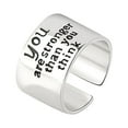 thumbnail image 2 of FENGGHAO Inspirational Sterling Silver Statement Cuff Thumb Ring for Women Encouraging Adjustable Band Fashion Jewelry Gift for Daily Wear, 2 of 4