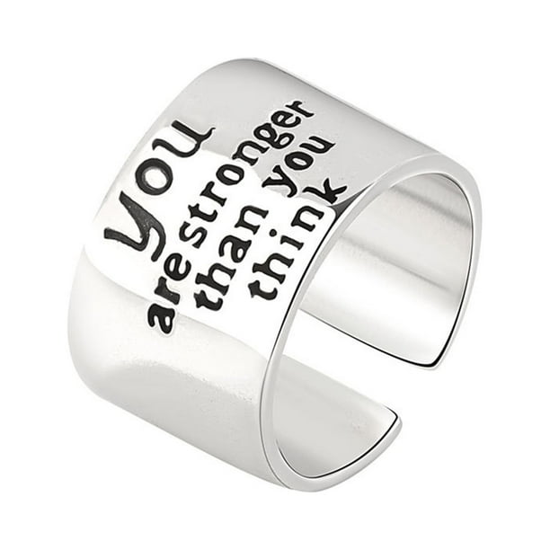 Anillos de motivación, anillos de pulgar únicos y llamativos, anillos de plata para mujer