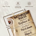 thumbnail image 6 of Elephant Stock Funny Bathroom Rules Wall Art - Vertical Multi Panel Canvas - Bathroom Wall Decor - Humor Multi Panel - Brown And Gray Decor - 20" x 32", 6 of 8