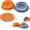 Blue orange, variant on Three Tree Collapsible Double Dog Bowls, 2-in-1 Portable Travel Pet Food and Water Feeder for Camping and Walking, 25oz
