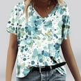 thumbnail image 2 of Clearance V Neck Top for Women Women's Vintage T Shirts V Neck Printed Shirts Short Sleeves Loose Fit Tunic Tops Summer Casual Top, 2 of 4
