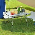 Portable Folding Aluminum Camping Table Roll Up Adjustable Leg