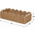 thumbnail image 3 of Paper Rope Scalloped Edge Toilet Paper Storage Basket, Small Living Room, Bedroom Decor Baskets for Over Toilet Storage Shelf, End Table, Shelves and More, with 2 Wooden Handle, Neutral, 3 of 6
