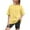 Yellow2, variant on Jalioing Girls 2 Piece Outfits Solid Color Short Sleeve Crew Neck T Shirt and Biker Shorts Set Kids Clothes