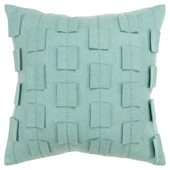 Donny Osmond Stripe 20" x 20" Poly Filled Pillow with Wool Felt Cover-Aqua