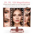 thumbnail image 4 of Espejo de maquillaje HUONUL con aumento de 10 x 3 x 2 veces, iluminado por LED, 4 of 7