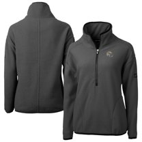 Women's Cutter & Buck Charcoal New Orleans Saints Helmet Cascade Eco Sherpa Fleece Half-Zip Jacket
