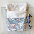 thumbnail image 5 of Cozy Faux Rabbit Fur Sugar Glider Sleeping Pouch - Handmade Snuggle Cuddle Sack for Small Animals ( Blue ), 5 of 8