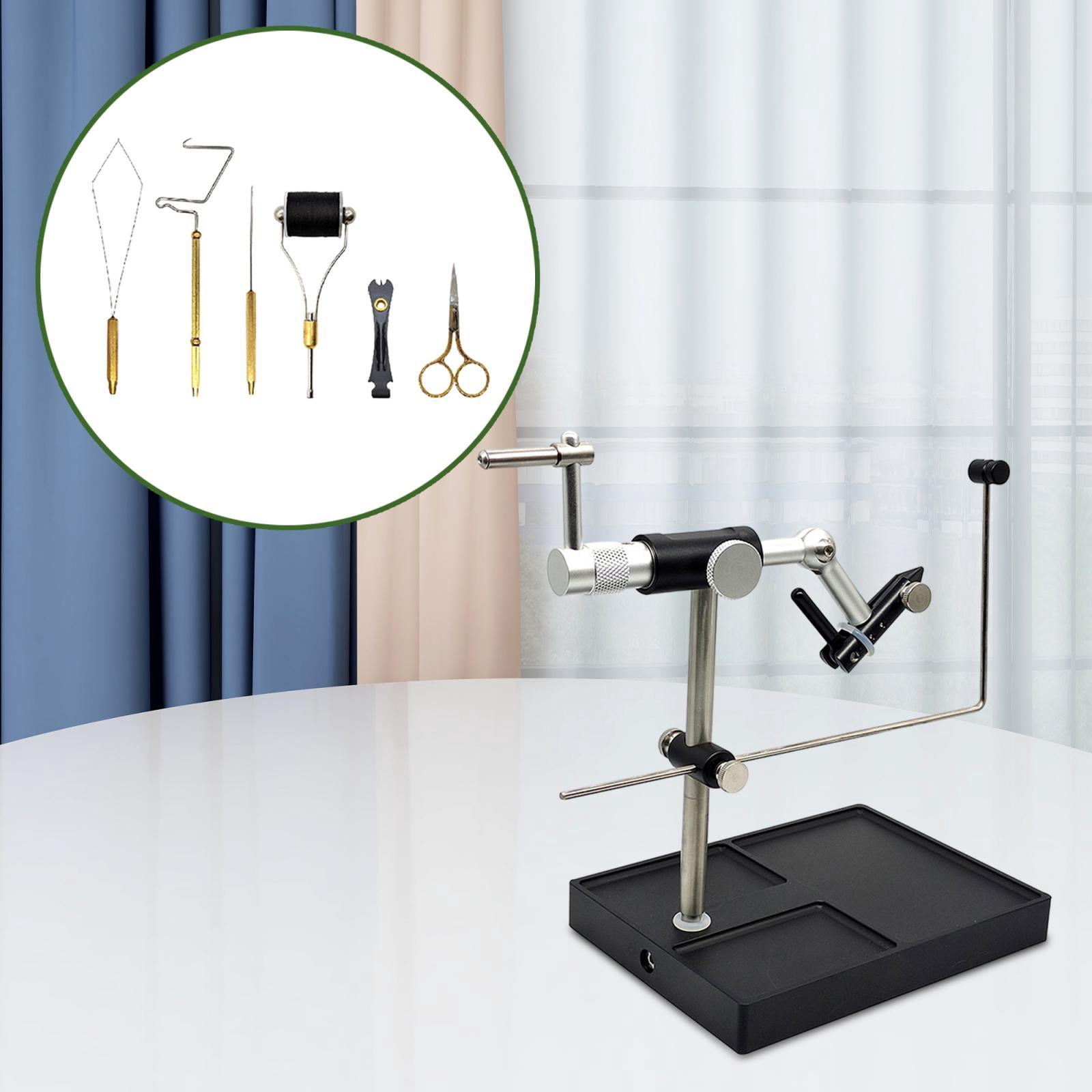 Wswqop Fly Tying Set, Fishing Fly Tieing Tools, Rotary Fly Tying Vise and Pedestal, Fly
