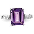 thumbnail image 5 of Sterling Silver Rhodium-plated Amethyst and CZ Ring, 5 of 6