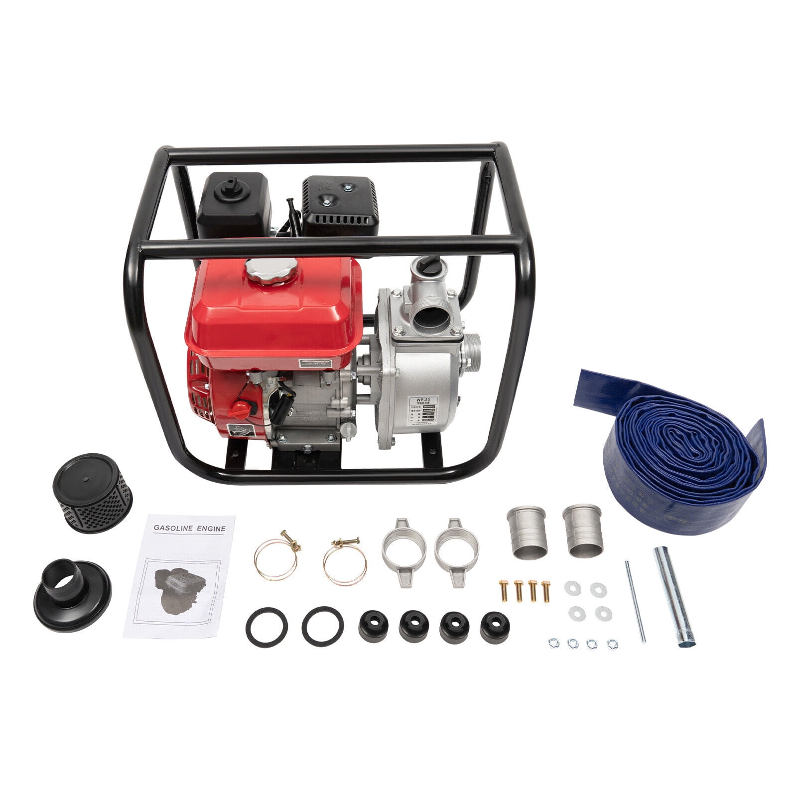 212CC 2" Gas Powered Portable Semi-Trash Water Pump Gasoline Water Pump 7.5 HP 170F-7.5HP
