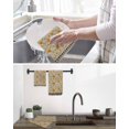 thumbnail image 5 of Spring Daisy Kitchen Dish Towels for Drying Dishes Set of 2, Country Vintage Yellow White Floral Leaf Plaid Waffle Weave Microfiber Hand Tea Bathroom Towels Quick Dry & Absorbent Towel 12x12, 5 of 7