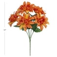 13inch Artificial Silk Orange Dahlia Flower Pick, 5 flower heads, for Indoor Use, by Mainstays