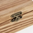 thumbnail image 5 of Unfinished Wood Jewelry Box Gift Box Storage Case Organizer With Clasp - Retro, 9.5×6.5×5.5cm, 5 of 10