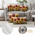 thumbnail image 6 of Vintage Sunflowers Outdoor Waterproof Pillow Covers, Summer Farmhouse Wooden Country Floral Decorative Square Throw Pillowcase Sofa Cushion Sham for Patio/Couch/Chair, 20"x20" 2 Pack, 6 of 8