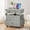 Grey, variant on S-HOME High-Gloss Lacquered Adjustable Height Rolling End Table with Charging Station, Flip-Top Design for Modern Living Room and Home Office, Black