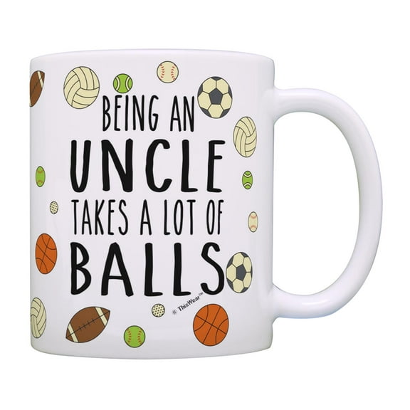 ThisWear Funny Uncle Gifts Being An Uncle Takes a Lot of Balls Pun Gifts Uncle Coffee Mug Multi