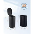 thumbnail image 2 of Slim Kitchen Trash Can 13 gal, Skinny Stainless Steel Garbage Can with Removable Inner Bucket & Soft Close Lid, Narrow Trash Bin for Bathroom Living Room Office, 2 of 8