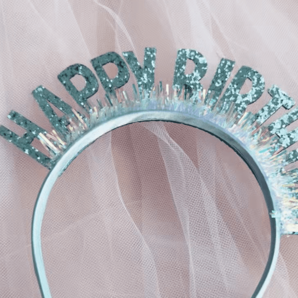 Zuqabio 2 Pack Birthday Crowns for Women Girls Birthday Headbands