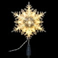 thumbnail image 2 of Vickerman 20 Light x 13.5" LED Silver-White Snowflake Tree Top with Warm White LED Mini Lights., 2 of 6