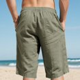 thumbnail image 5 of Inglocry Bermuda Linen Shorts for Men Casual Loose Fit Knee Length Elastic Waist Drawstring Lightweight Vacation Summer Beach Shorts with Pockets 2026 Army Green 3XL, 5 of 9