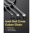 thumbnail image 4 of ChainsHouse 6MM Mens Stainless Steel Cuban Link Chain 22 Inch Chunky Silver Chain Necklace with Cubic Zirconia Cross Clasp for Men Women Chain Jewelry Gift for Father's Day Christmas Stuffers, 4 of 7