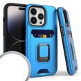 thumbnail image 1 of Kaleidio Case For iPhone 14 Pro Max (6.7") [Robust Hybrid] Protective Card Slot [Magnetic Ring Stand] Impact Cover [Blue/Black], 1 of 2