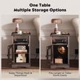thumbnail image 3 of GALAXHERO Farmhouse End Table with Charging Station Narrow Side Table for Living Room Night Stand with Storage, Nightstand with USB Ports and Outlets for Bedroom Brown, 3 of 6