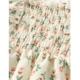 thumbnail image 5 of Fdqin Girls Summer Dress Floral Ruffle Square Neck Sleeveless A-Line Cute Sundress for Beach Party,Apricot,13-14Y, 5 of 8