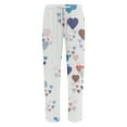 thumbnail image 5 of Men's Fashion Rose Heart Print Pajama Pants, Drawstring Elastic Waist Lounge Trousers for Valentine's Day Gift and Home,White,M, 5 of 5