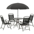 thumbnail image 3 of Outsunny 6 Piece Patio Dining Set for 4 with Umbrella, Black, 3 of 10