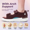 thumbnail image 4 of FitVille Wide Sandals for Women with Adjustable Dual Straps Womens Diabetic Sandals for Swollen Foot, Burgundy, 9 Wide, 4 of 7