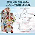 thumbnail image 4 of Oversized Wearable Blanket Hoodie,Colorful Feather Collage Pattern Sherpa Blanket Hoodie with Super Pockets,Super Warm Fuzzy Pullover for Women & Men, 4 of 6